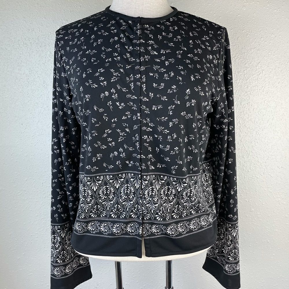 Liz Claiborne Cardigan Style Blouse Top Size M EUC